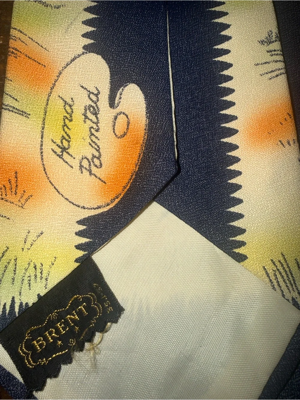 1940’s Brent hand painted hunting necktie dog ducks geese Montgomery Ward